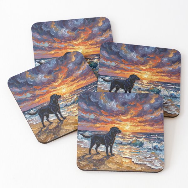 Item preview, Beach Night – Black Labrador designed and sold by AjaTrier.