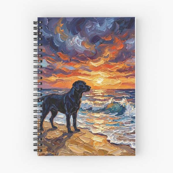 Item preview, Beach Night – Black Labrador designed and sold by AjaTrier.