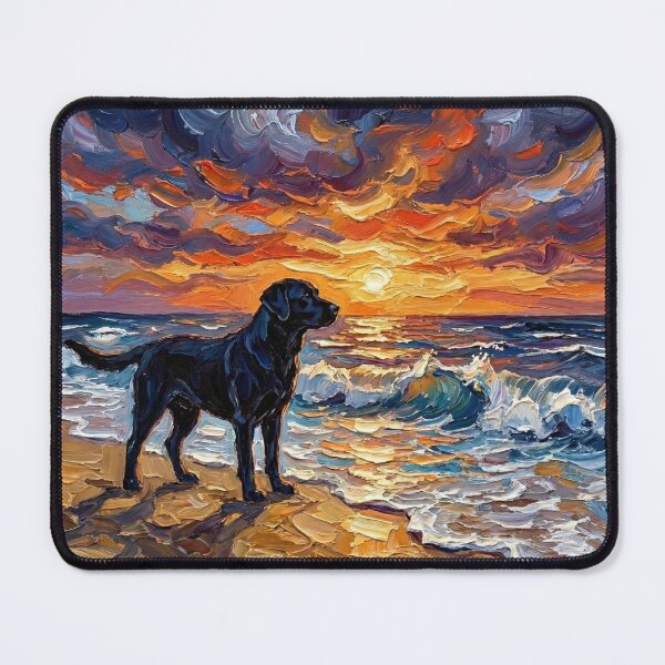 Item preview, Beach Night – Black Labrador designed and sold by AjaTrier.