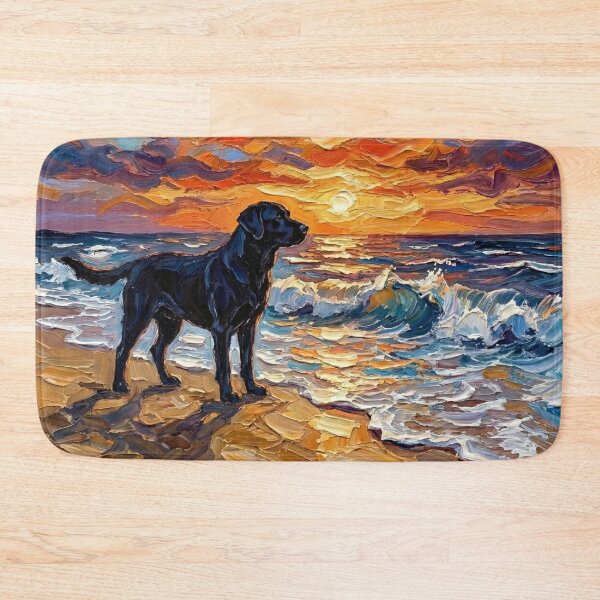 Item preview, Beach Night – Black Labrador designed and sold by AjaTrier.