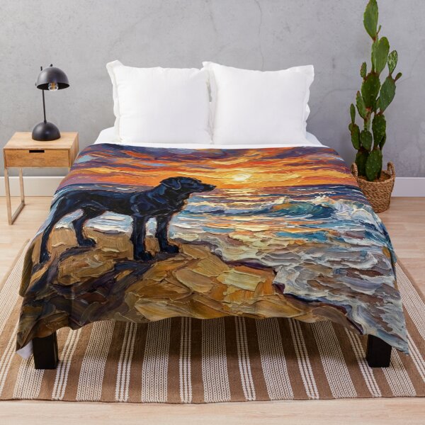 Item preview, Beach Night – Black Labrador designed and sold by AjaTrier.