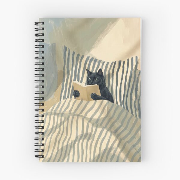 Item preview, Cat Reading – Black Cat Art, Cozy Bedroom Decor, Book-Loving Cat Illustration, Cat in Bed, Reading Decor, Cat and Book Art designed and sold by Knightofartx25.