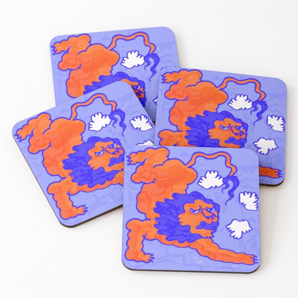 Item preview, Mythical Orange Guardian Lion Folk Art designed and sold by KaleidoscopeQ.