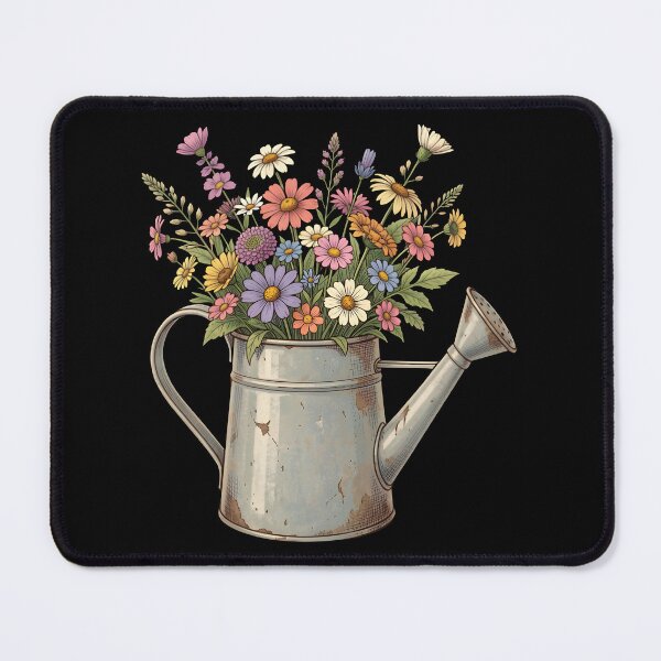 Item preview, Rustic Rusted Watering Can with Wildflowers Vintage Floral designed and sold by KCasual.