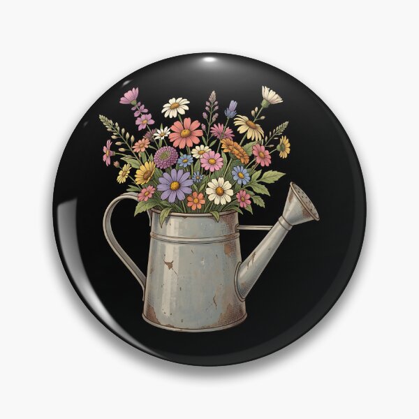 Item preview, Rustic Rusted Watering Can with Wildflowers Vintage Floral designed and sold by KCasual.