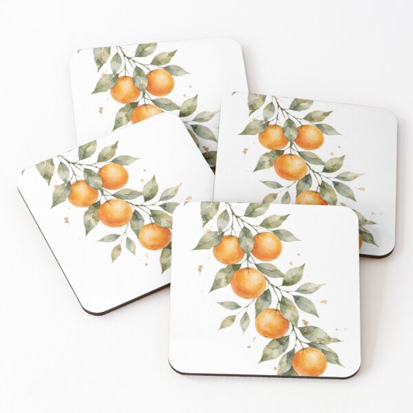 Item preview, Orange Branch Canvas Wall Art | Citrus Gold Mediterranean | Kitchen Wall Decor designed and sold by Donartpictures.