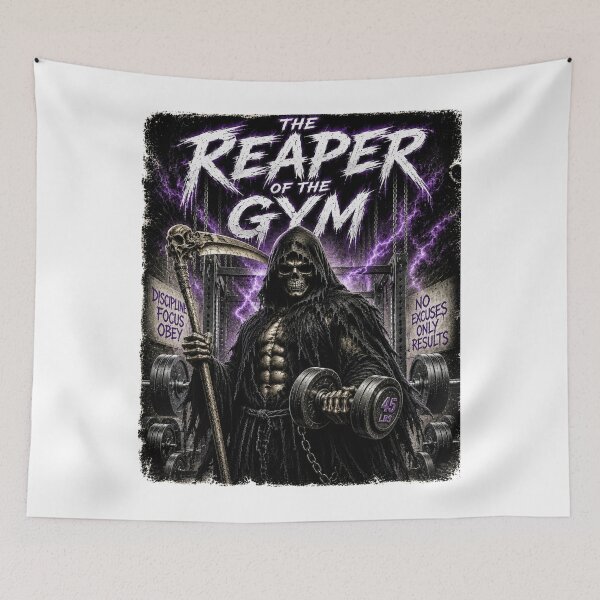 Item preview, The Reaper Of The Gym Grim Reaper Funny Horror Fitness Gift T-Shirt designed and sold by Digistore1221.