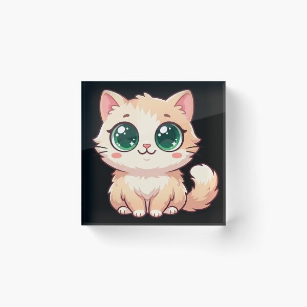 Item preview, Kawaii Emerald-Eyed Chibi Cat designed and sold by CatstheticShop1.