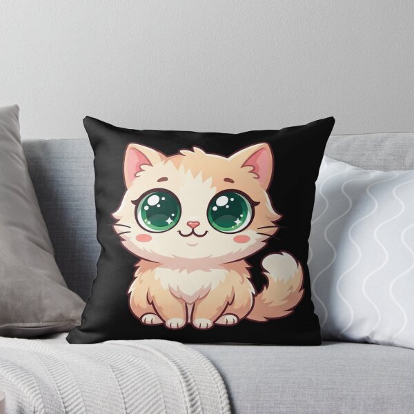 Item preview, Kawaii Emerald-Eyed Chibi Cat designed and sold by CatstheticShop1.