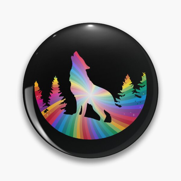 Item preview, Rainbow Howling Wolf designed and sold by Tao's Inspired Hands.