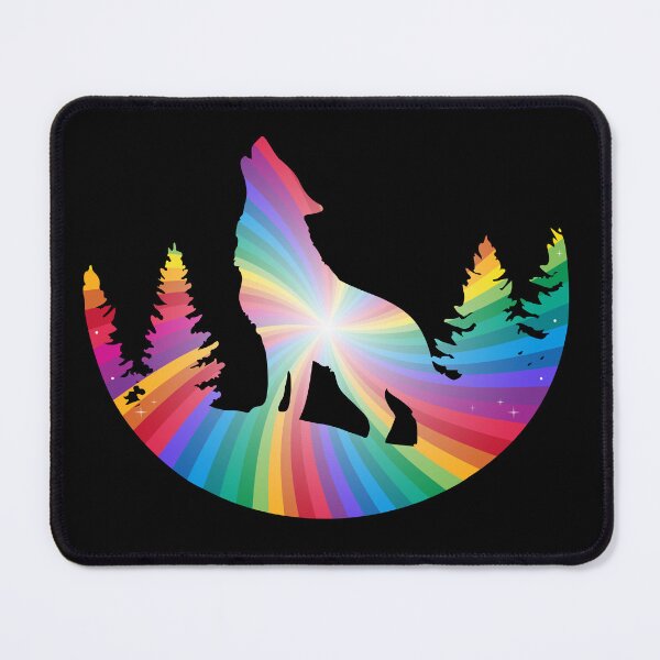 Item preview, Rainbow Howling Wolf designed and sold by Tao's Inspired Hands.