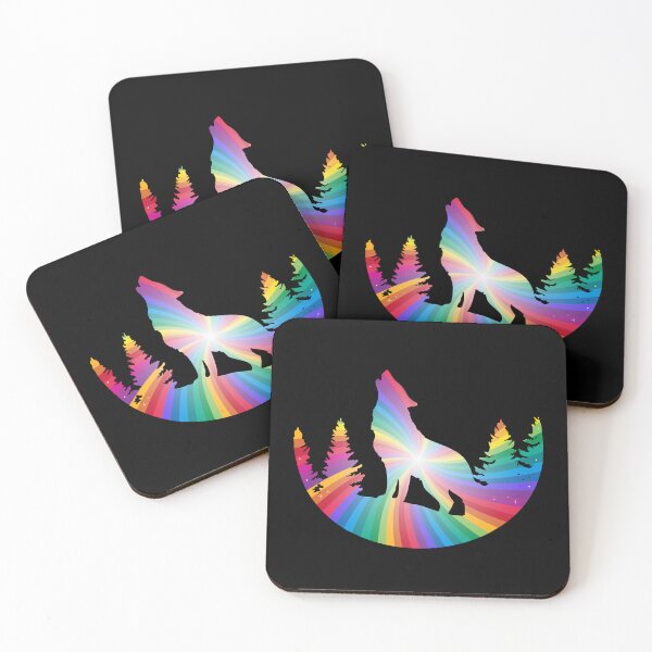 Item preview, Rainbow Howling Wolf designed and sold by Tao's Inspired Hands.