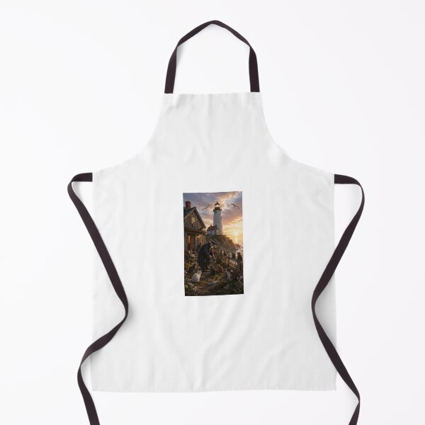 Item preview, The Keeper of the Lighthouse Cats Cozy Coastal Art designed and sold by TaiwoDesigns.
