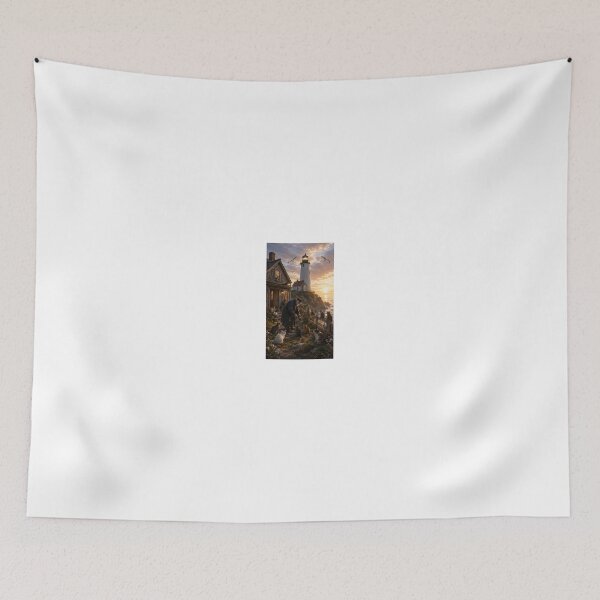 Item preview, The Keeper of the Lighthouse Cats Cozy Coastal Art designed and sold by TaiwoDesigns.