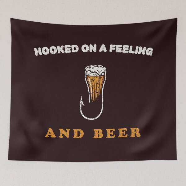 Item preview, Hooked on a Feeling & Beer Retro Fishing Shirt designed and sold by PrintAtelier.