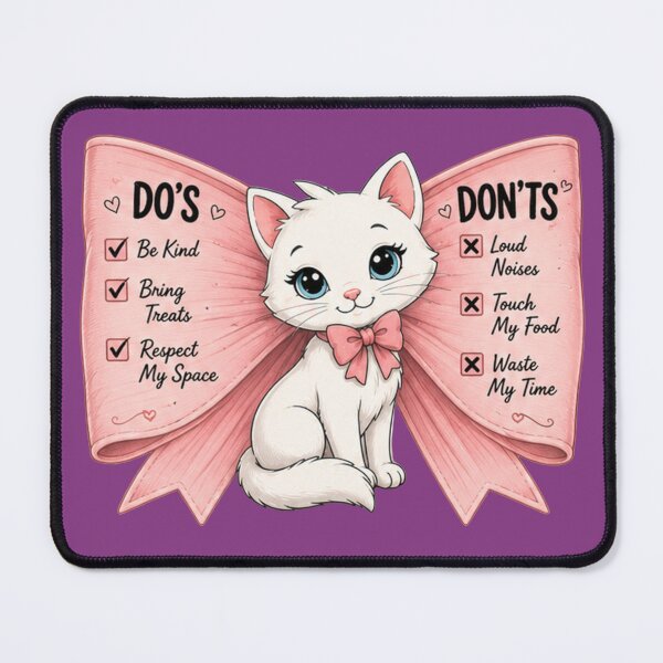 Item preview, The "Do's & Don'ts" (Cat Bow) | Cute Cat Do's & Don'ts Shirt | Funny Cat Lover T-Shirt | Pink Bow Kitty Graphic Tee | Kawaii Cat Gift | Cute Animal Apparel designed and sold by ekemarket.
