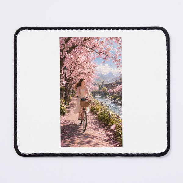 Item preview, The Cherry Blossom Bicycle Path Spring Wall Art designed and sold by TaiwoDesigns.