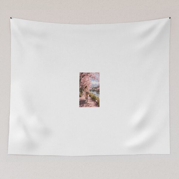 Item preview, The Cherry Blossom Bicycle Path Spring Wall Art designed and sold by TaiwoDesigns.