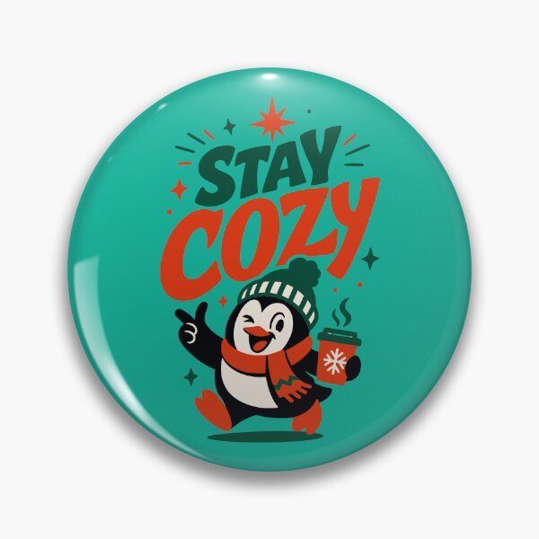 Item preview, Cute Cozy Penguin With Coffee And Stay Cozy designed and sold by RebenCantik.