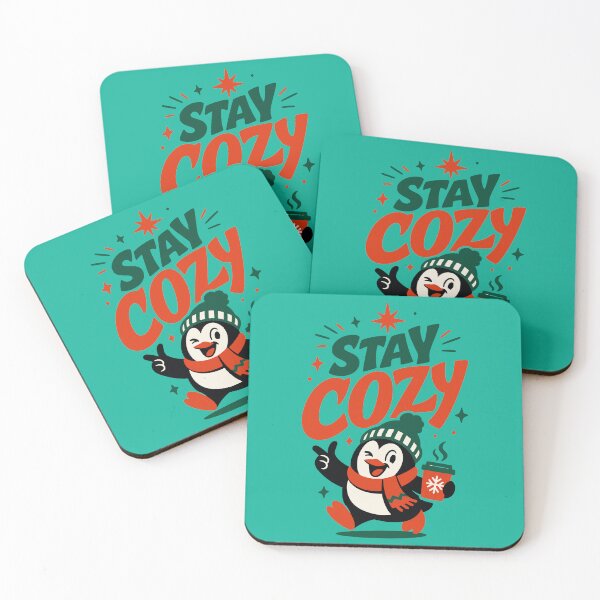 Item preview, Cute Cozy Penguin With Coffee And Stay Cozy designed and sold by RebenCantik.