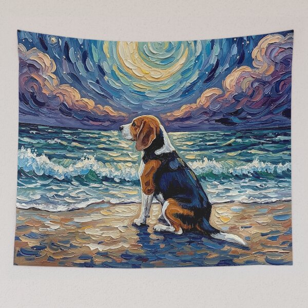 Item preview, Beach Night – Beagle designed and sold by AjaTrier.