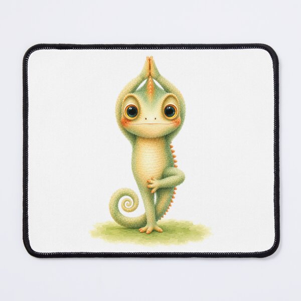 Item preview, Tree Pose Chameleon Yoga Watercolor Print designed and sold by YogiAnimalArt.