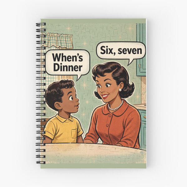 Item preview, Retro When's Dinner Six Seven Funny 1950s Housewife Gen Alpha Meme Shirt designed and sold by ICANTWithoutCOFFEE.