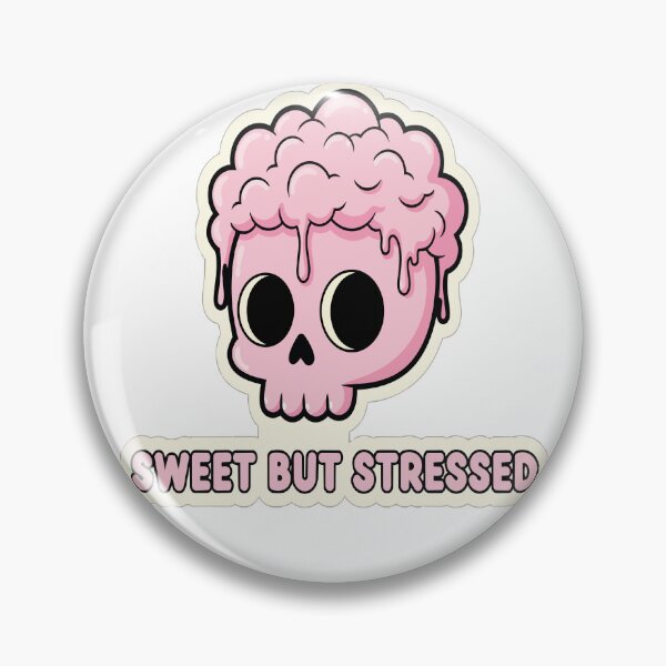 Item preview, "Sweet But Stressed" Funny Pastel Goth Skull Graphic - Creepy Cute Anxiety Art - Mental Health Humor Meme designed and sold by BestChoiceService.