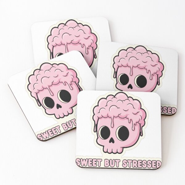 Item preview, "Sweet But Stressed" Funny Pastel Goth Skull Graphic - Creepy Cute Anxiety Art - Mental Health Humor Meme designed and sold by BestChoiceService.
