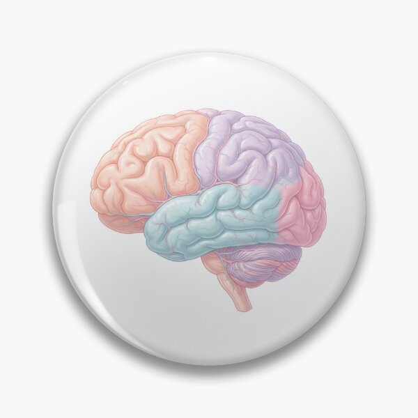 Item preview, Colorful Anatomical Human Brain - Detailed Illustration of Cerebral Lobes designed and sold by Chaoscience.