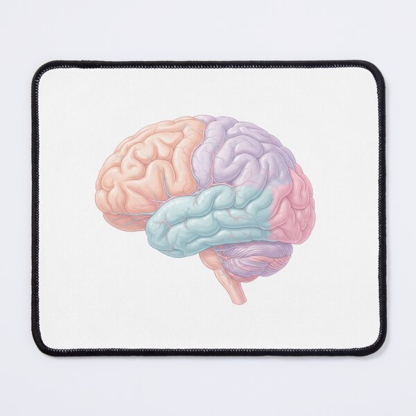 Item preview, Colorful Anatomical Human Brain - Detailed Illustration of Cerebral Lobes designed and sold by Chaoscience.