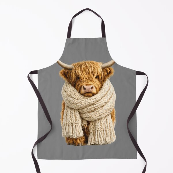 Item preview, Highland Cow with Giant Knitted Scarf Sticker – Cozy Cute Cow designed and sold by KawaiiOrbit.