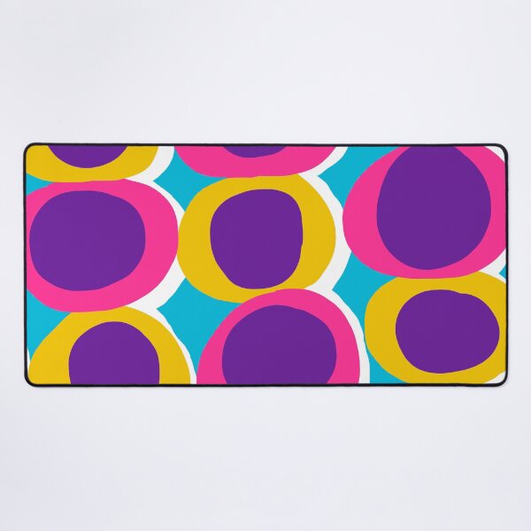 Item preview, Fun 70s Retro Pop Circles in Hot Pink, Mustard Yellow, Purple and Aqua designed and sold by Deutschic.