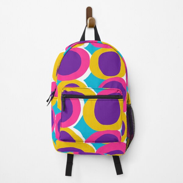 Item preview, Fun 70s Retro Pop Circles in Hot Pink, Mustard Yellow, Purple and Aqua designed and sold by Deutschic.