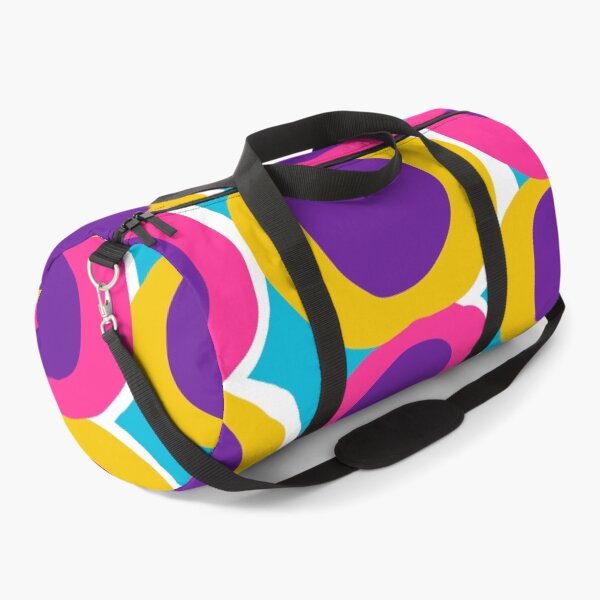Item preview, Fun 70s Retro Pop Circles in Hot Pink, Mustard Yellow, Purple and Aqua designed and sold by Deutschic.