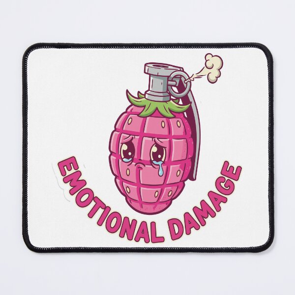 Item preview, "Emotional Damage" Funny Meme Graphic - Sad Pink Grenade - Creepy Cute Pastel Goth Art designed and sold by BestChoiceService.