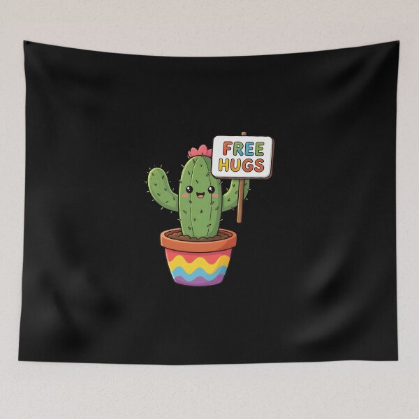 Item preview, Cute Cactus Free Hugs Funny Pun Kawaii Succulent designed and sold by KCasual.