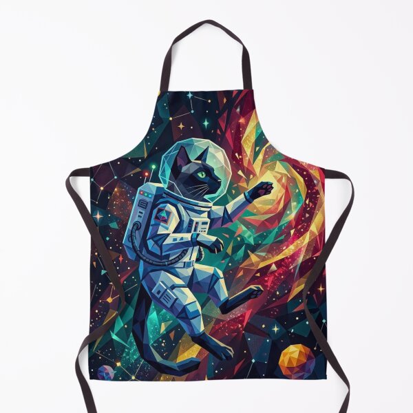 Item preview, Siamese Astronaut Cat Floats In Geometric Nebula designed and sold by HAPPY HARBOR DESIGN .