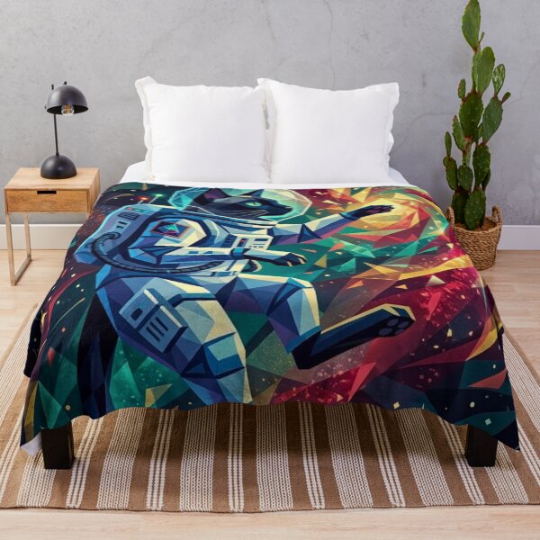 Item preview, Siamese Astronaut Cat Floats In Geometric Nebula designed and sold by HAPPY HARBOR DESIGN .