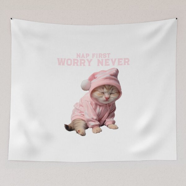 Item preview, Nap First. Worry Never. Sleepy Kitten. designed and sold by RicaGG35.