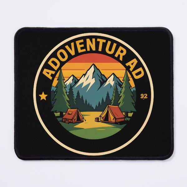 Item preview, Vintage Camping Adventure Mountain Badge Emblem designed and sold by KCasual.