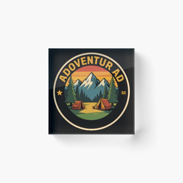 Item preview, Vintage Camping Adventure Mountain Badge Emblem designed and sold by KCasual.