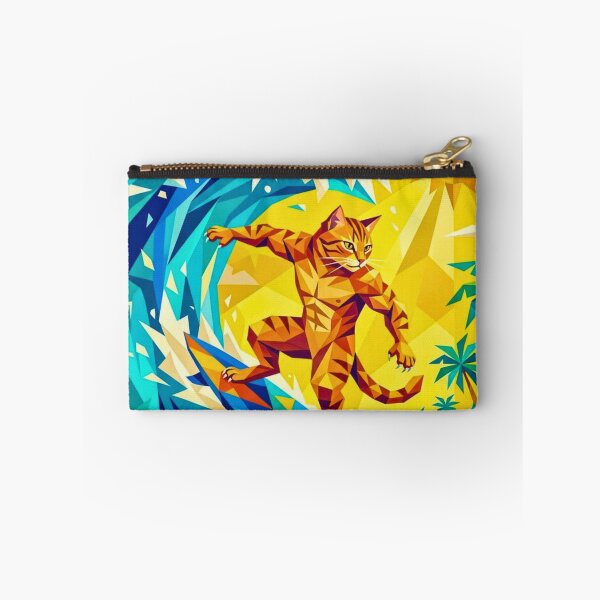 Item preview, Cubist Orange Tabby Cat Riding Massive Wave designed and sold by HAPPY HARBOR DESIGN .