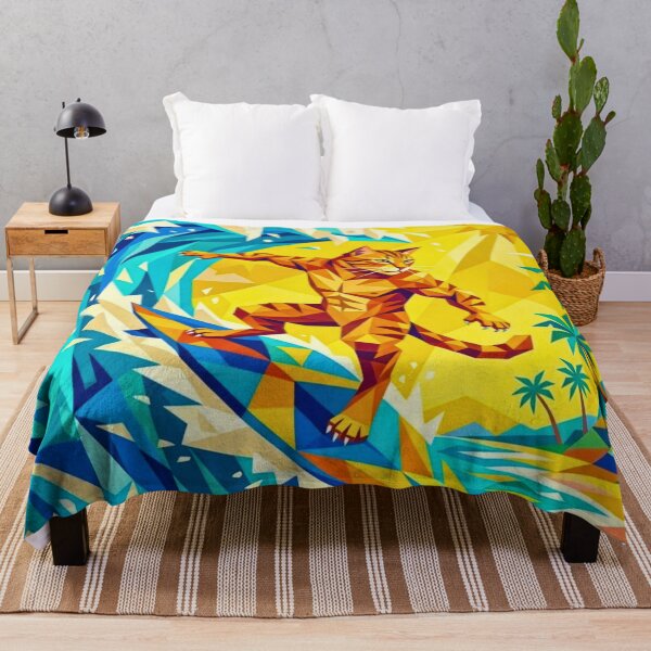 Item preview, Cubist Orange Tabby Cat Riding Massive Wave designed and sold by HAPPY HARBOR DESIGN .