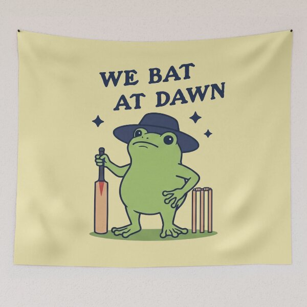 Item preview, Funny Frog Cricket Player We Bat At Dawn designed and sold by d247.