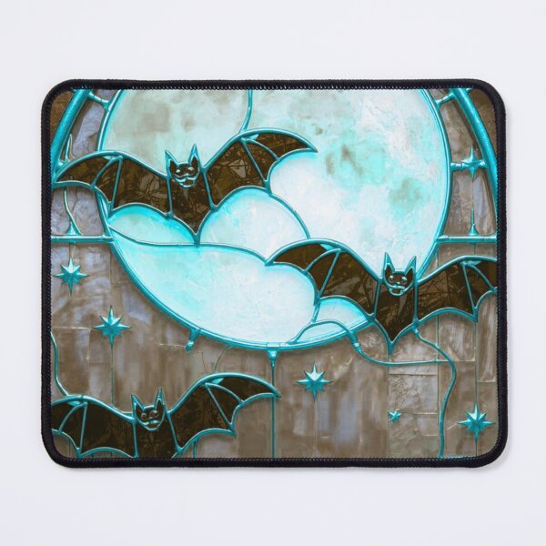 Item preview, Moonlit Bats in Cracked Gothic Glass designed and sold by BriSher.