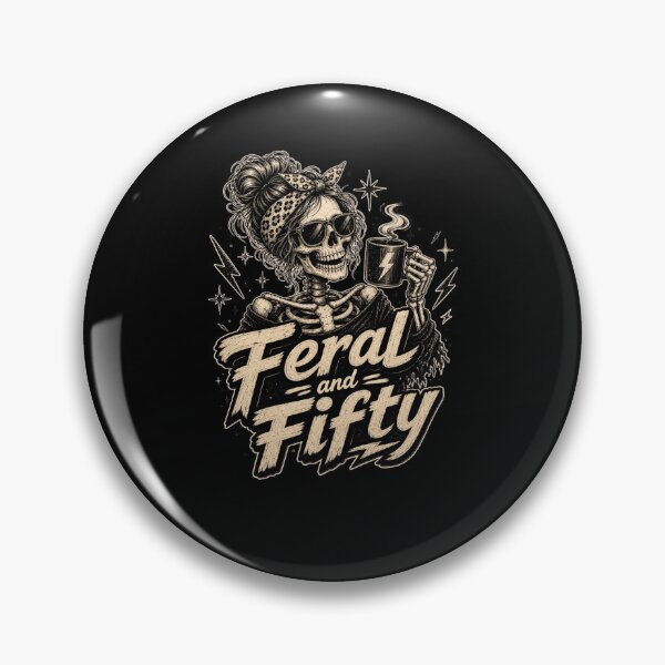 Item preview, Feral and Fifty Skeleton Messy Bun Coffee Lover designed and sold by snowry.