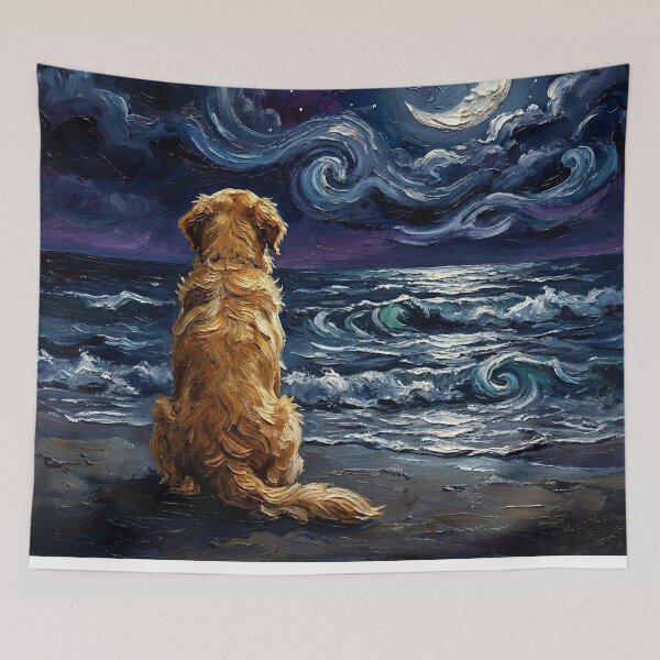 Item preview, Beach Nights – Golden Retriever designed and sold by AjaTrier.