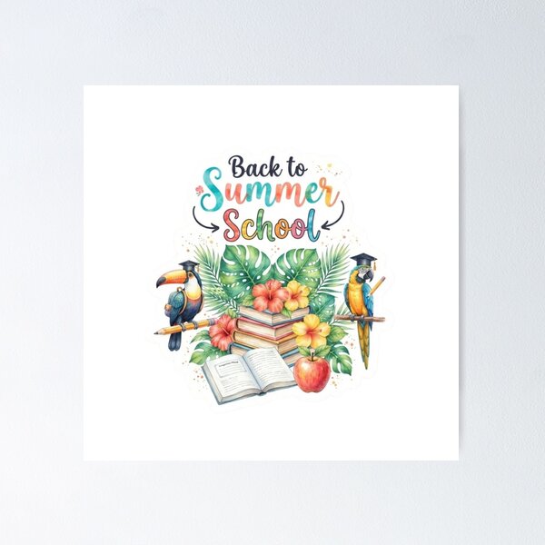 Item preview, Parrot and Toucan Summer Art- Back to School Vibes Sticker designed and sold by The Sticker Treasury.