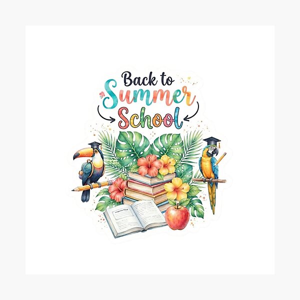 Item preview, Parrot and Toucan Summer Art- Back to School Vibes Sticker designed and sold by The Sticker Treasury.